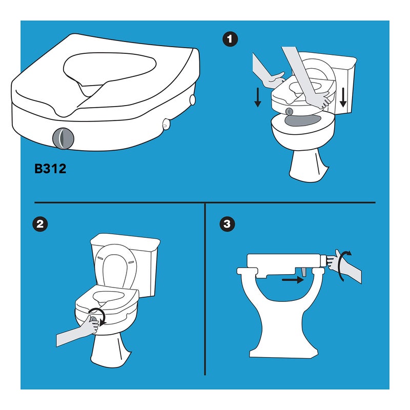 Carex E-Z Lock Raised Toilet Seat, Elongated Toilet Seat Riser, Adds 5 Inches of Height, 300 lbs Capacity, Elevating and Raising Seat for Elderly and Handicap, Universal, Slip-Resistant, White - Image 4